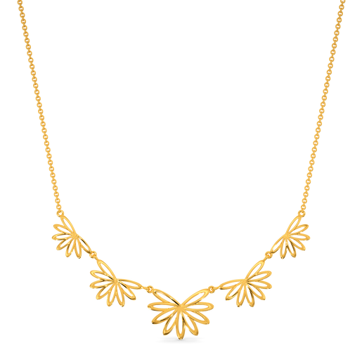 Floral Charm Gold Necklaces
