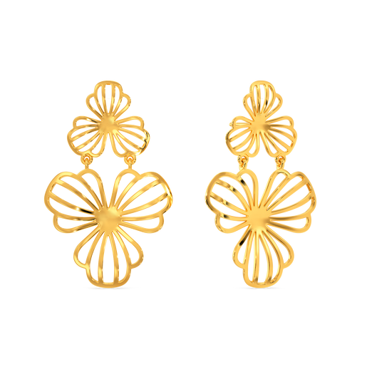 Exquisite Like Orchid Gold Earrings