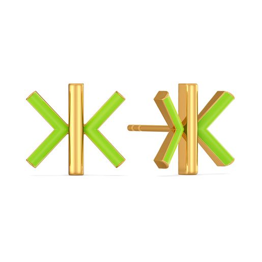 Kinky Greens Gold Earrings
