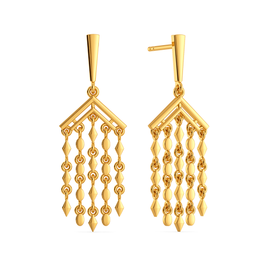 Fringe Flourish Gold Earrings