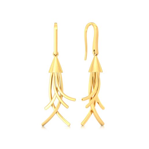 Tassel Dazzle Gold Earrings