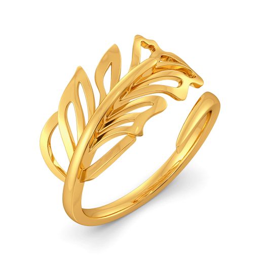 Flirty Feathers Gold Rings
