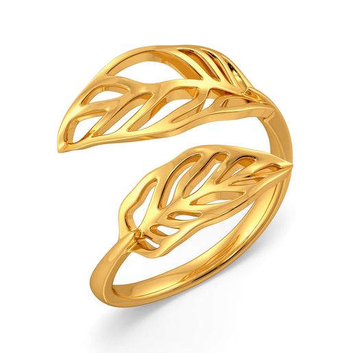Groove in Feathers Gold Rings