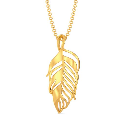 Funky Feathers Gold Pendants