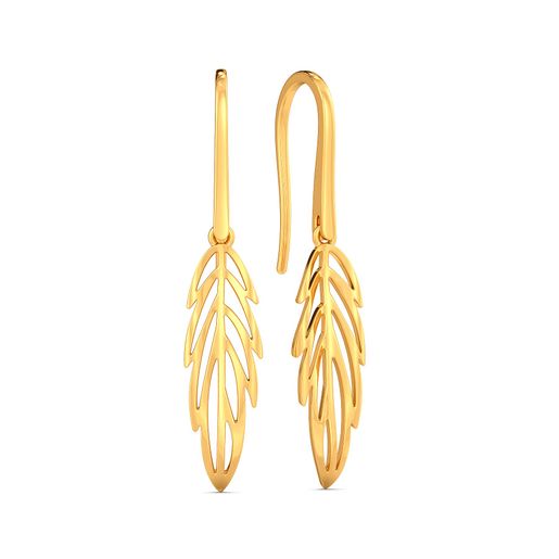Feathery Fun Gold Earrings