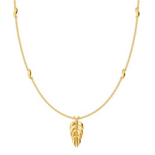 Flick A Feather Gold Necklaces