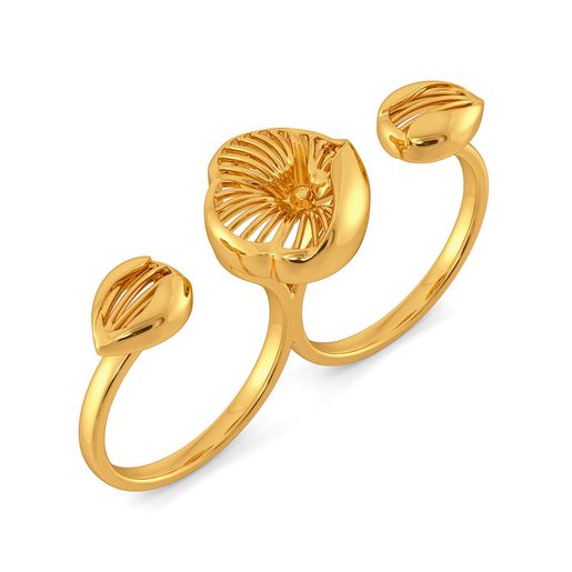 Floral Dew Gold Rings