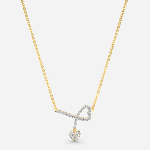Glass Hearts Diamond Necklaces