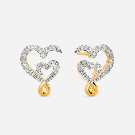 Glass Hearts Diamond Earrings