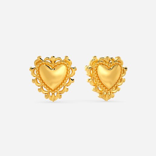 Wish upon a Heart Gold Earrings
