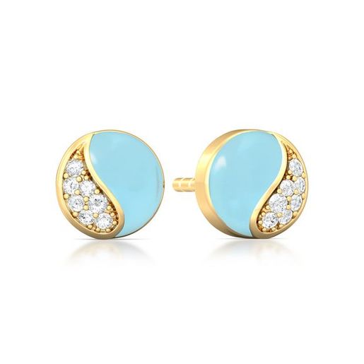 Wave blue Diamond Earrings
