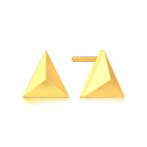 Love Triangles Gold Earrings