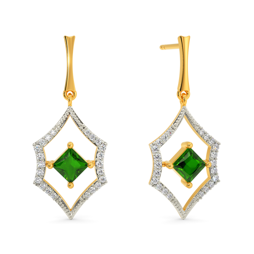 Green At Heart Diamond Earrings