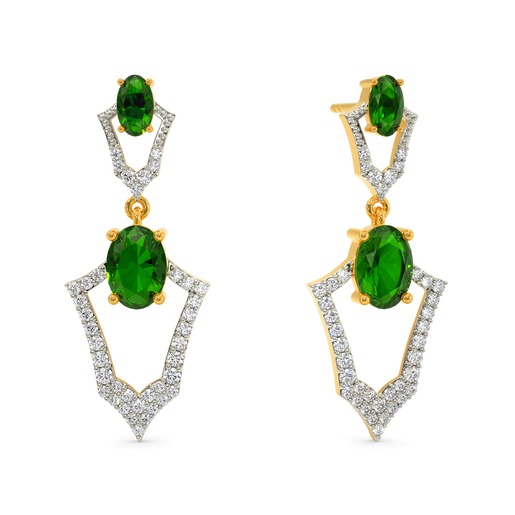 Green Ecstatic Diamond Earrings