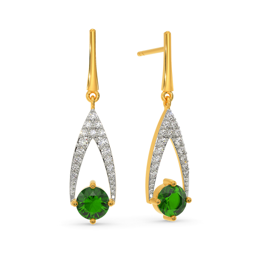 Green Gleam Diamond Earrings