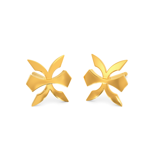 Onyx Veil Gold Earrings