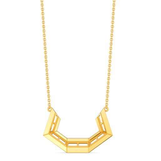 Polygon Play Gold Necklaces