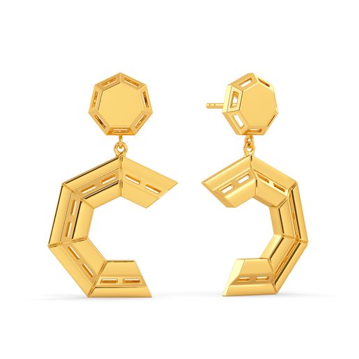 Angle Appeal Gold Earrings