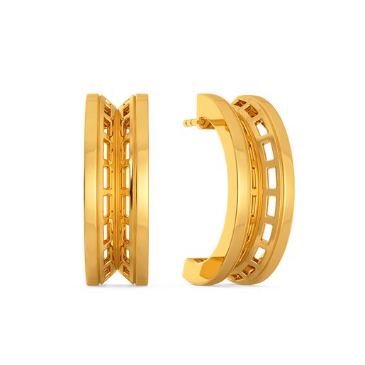 True to Tangent Gold Earrings
