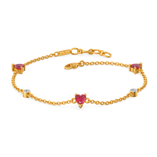 Ruby Heart Harmony Diamond Bracelets