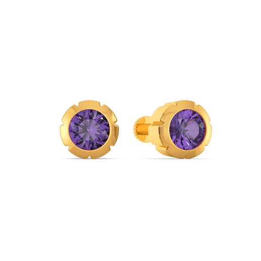 Amethyst Halo Gemstone Earrings