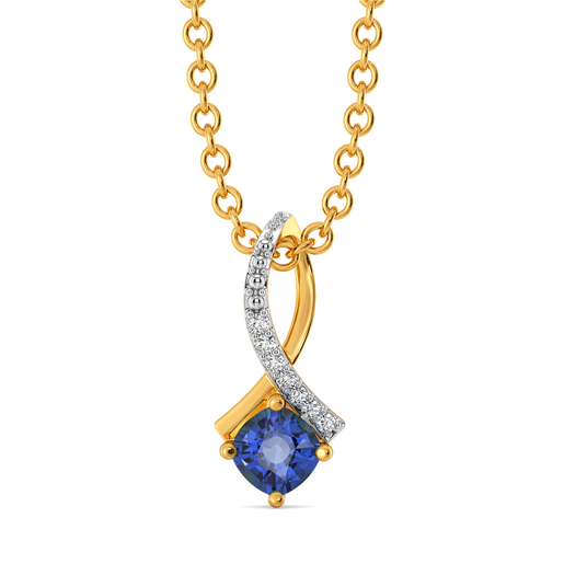 Sapphire Ribbon Diamond Pendants