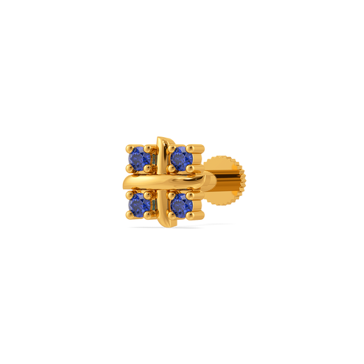 Sapphire Bloom Gemstone Nose Pins