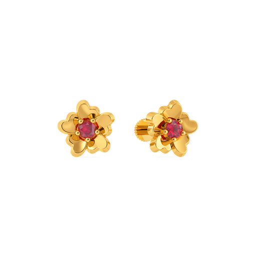 Ruby Petal Cascade Gemstone Earrings