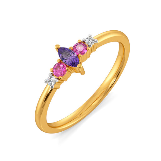 Amethyst Rose Duet Diamond Rings