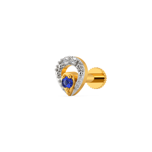 Sapphire Teardrop Diamond Nose Pins