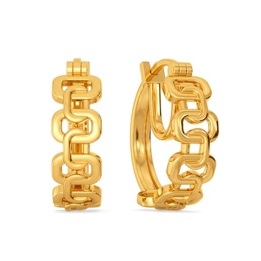Semi Punk Funk Gold Earrings