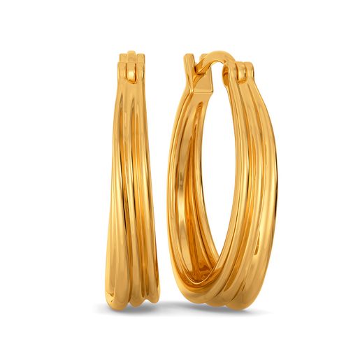 Graceful Folds Gold Earrings