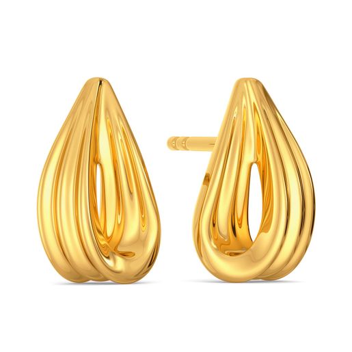 Dreamy Drapes Gold Stud Earring