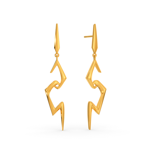 Punk Plaids Gold Earrings
