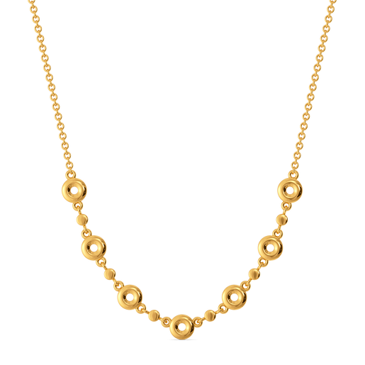 Glitter Curve Gold Necklaces