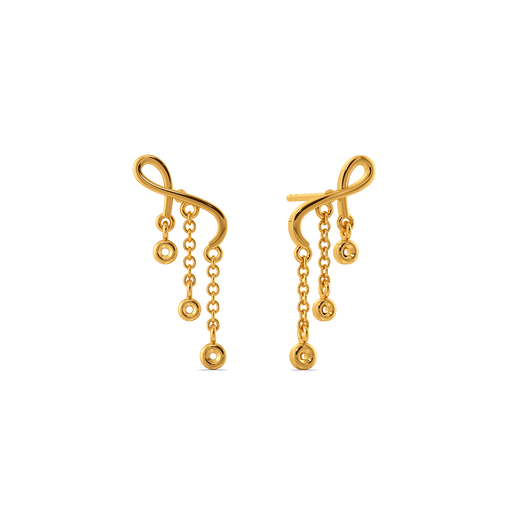 Glitter Curve Gold Earrings