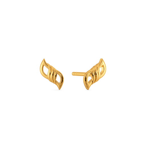 Leafy Glow Gold Earrings