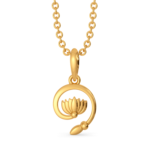 Lotus Paisley Gold Pendants