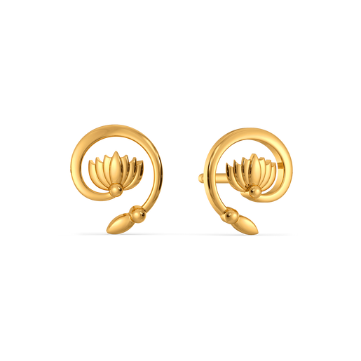 Lotus Paisley Gold Earrings