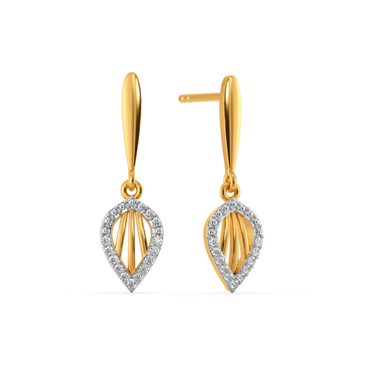 Leaf Lattice  Diamond Earrings