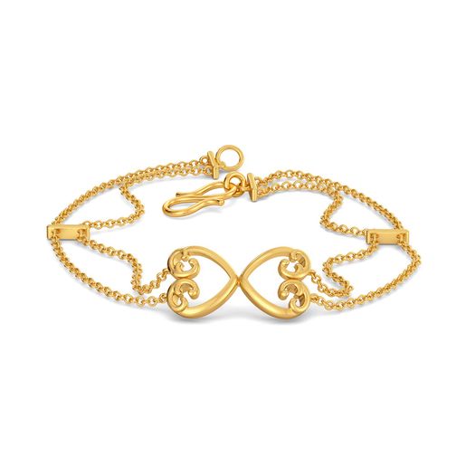 Scroll of Hearts Gold Bracelets