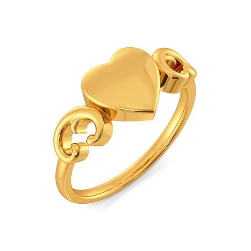 Scroll of Hearts Gold Rings