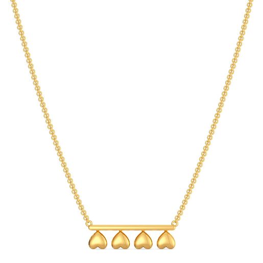 Disco Hearts Gold Necklaces