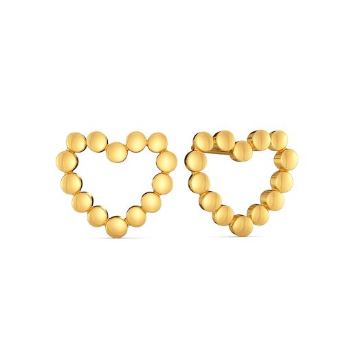 Dancing Hearts Gold Earrings