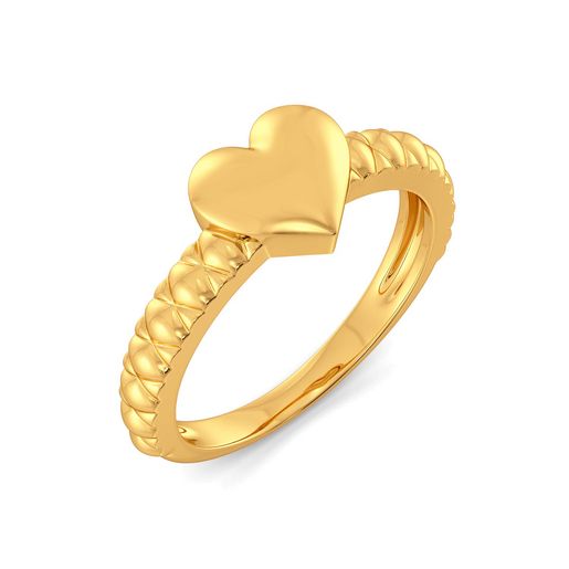 Heart Stripe Gold Rings