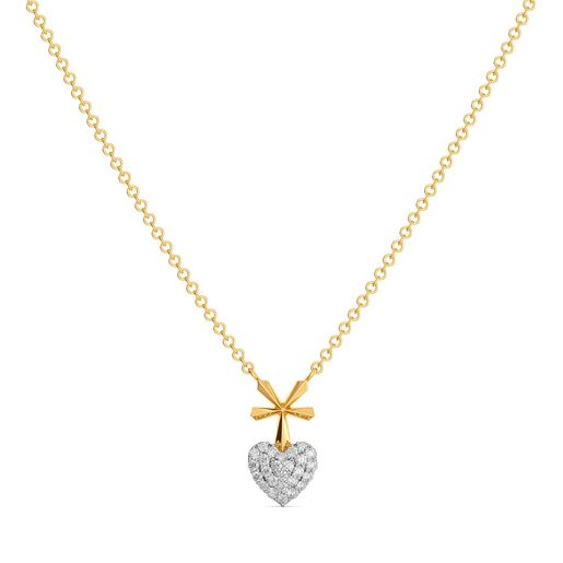 Hearts on Pleats Diamond Necklaces