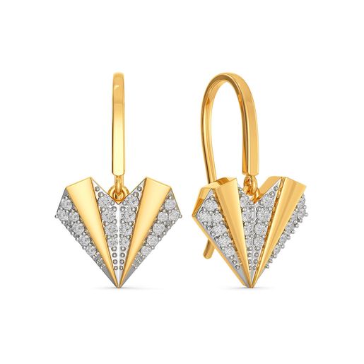 Pleated Hearts Diamond Earrings