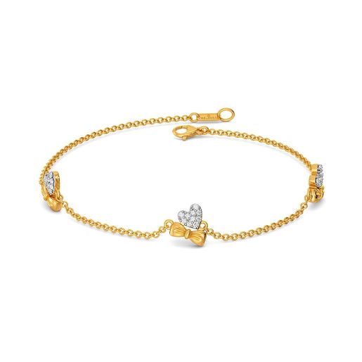 Hearts on Bow Diamond Bracelets