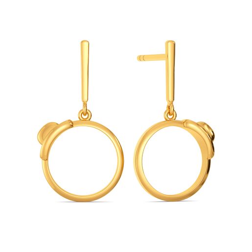 Playful Hats Gold Earrings