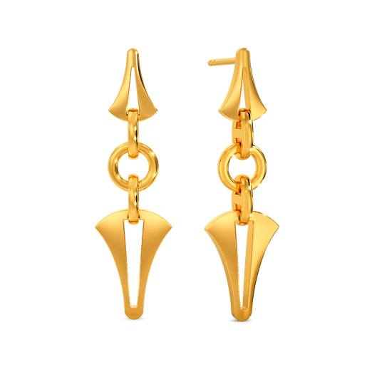 Trio Linked Gold Earrings